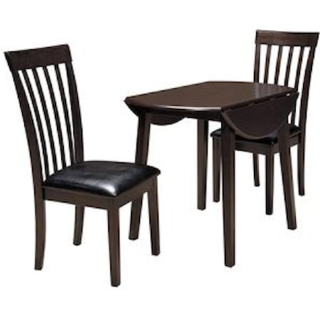 3-Piece Round Drop Leaf Table Set