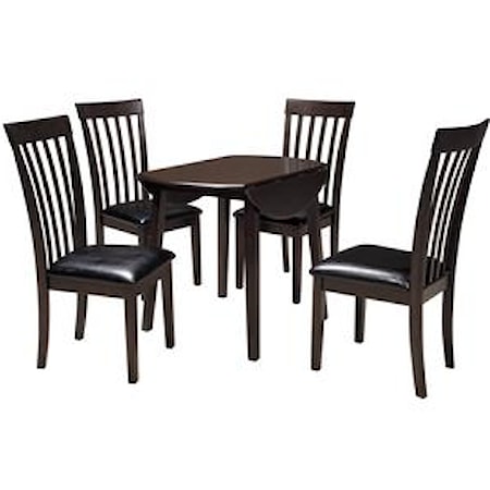 5-Piece Round Drop Leaf Table Set