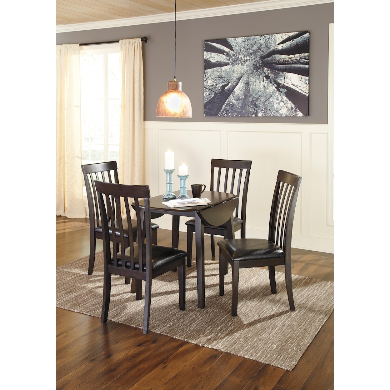 Ashley Signature Design Hammis Round Dining Room Drop Leaf Table