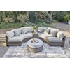 Signature Design by Ashley Harbor Court 4 PC Outdoor Sectional and Ottoman