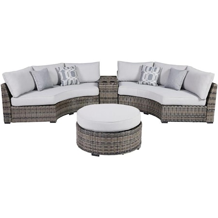 4 PC Outdoor Sectional and Ottoman