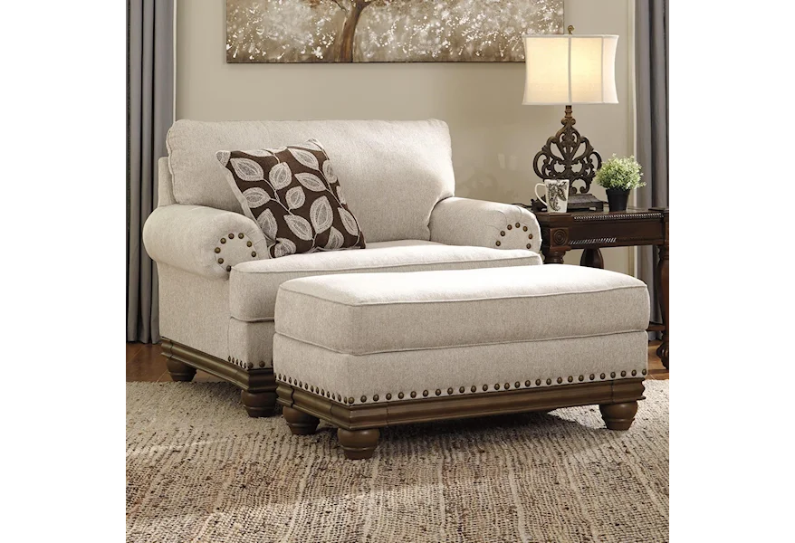 Harleson Chair and a Half & Ottoman by Signature Design by Ashley Furniture at Sam's Appliance & Furniture