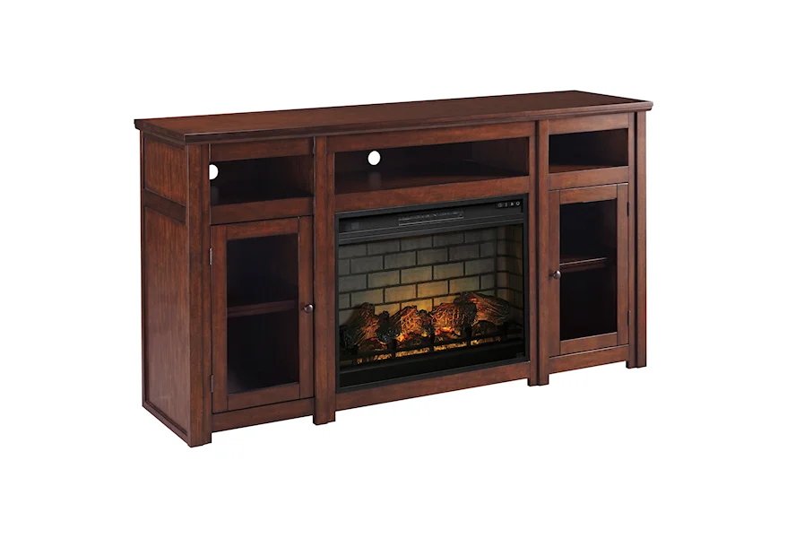 Harpan Extra Large TV Stand with Fireplace Insert by Signature Design by Ashley at VanDrie Home Furnishings