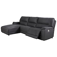 Power Reclining Sectional with Chaise and Built-In USB Port