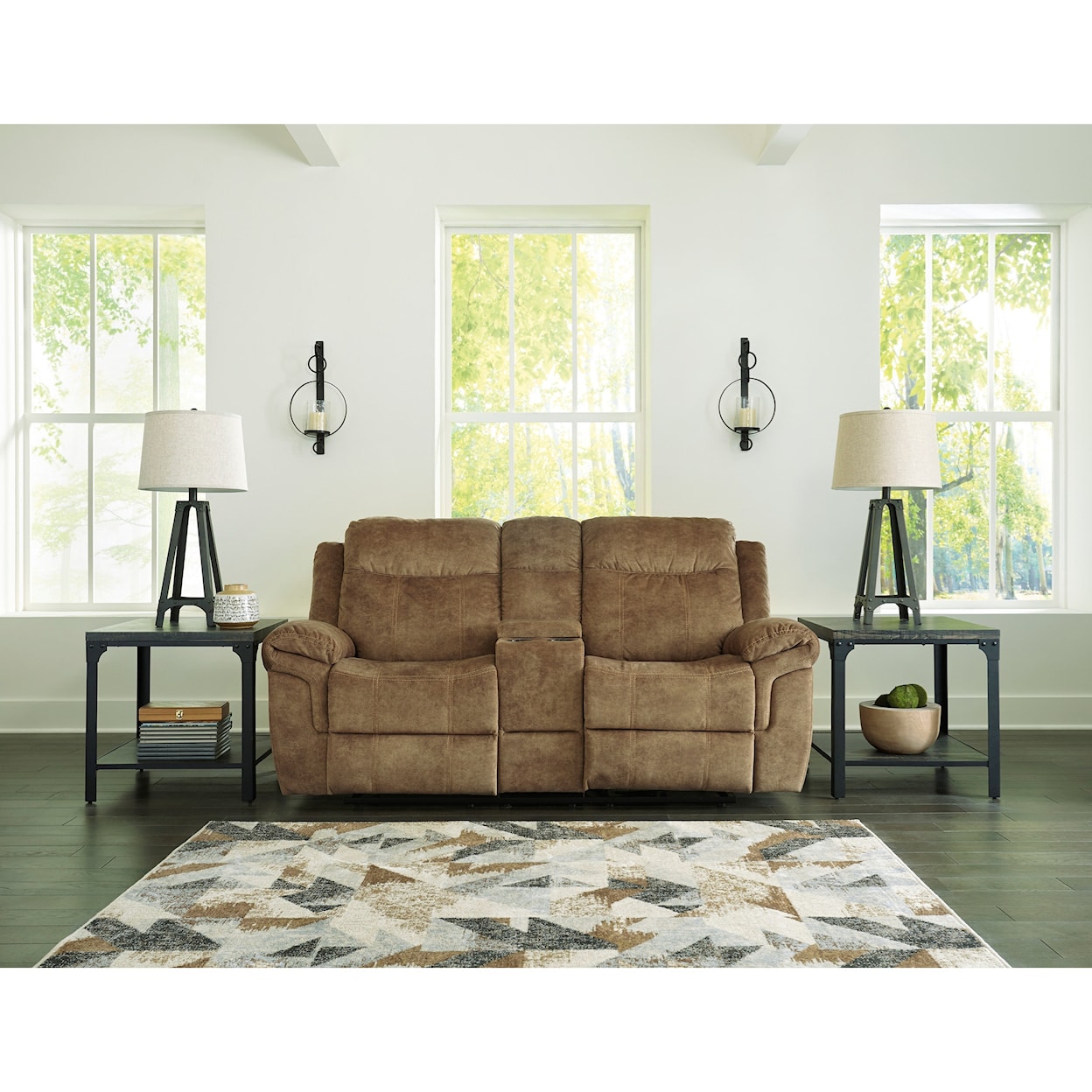 Signature Design by Ashley Furniture Huddle-Up Double Reclining Loveseat w/ Console