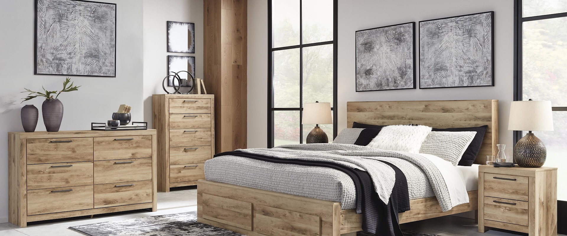 6 Piece Queen Panel Storage Bedroom Set