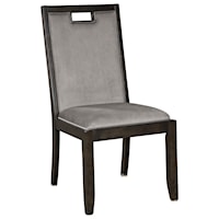 Dining Upholstered Side Chair with Gray Velvet Fabric