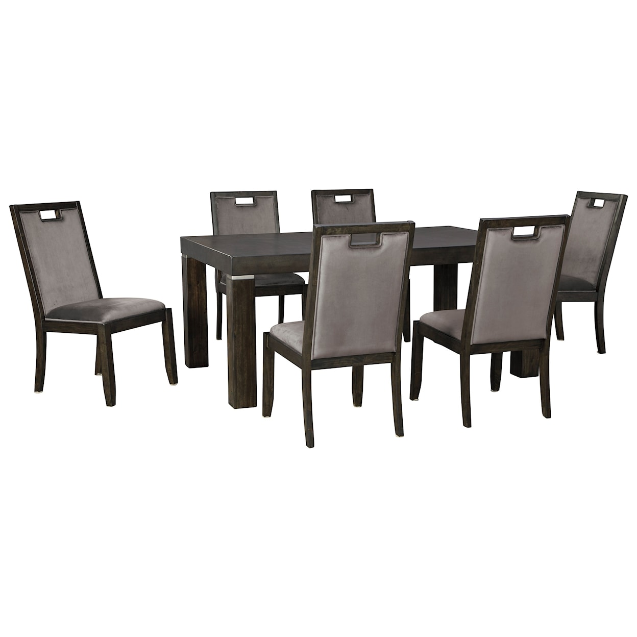 Ashley Signature Design Hyndell 7-Piece Rectangular Dining Table Set