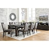 Signature Design by Ashley Hyndell 9-Piece Rectangular Dining Table Set