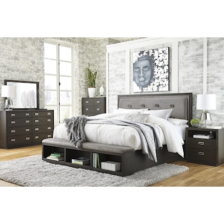 King Upholstered Storage Bed Package