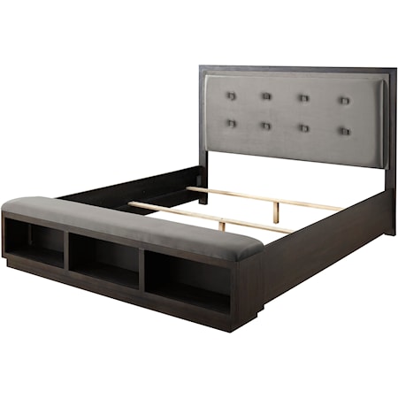 Queen Upholstered Storage Bed