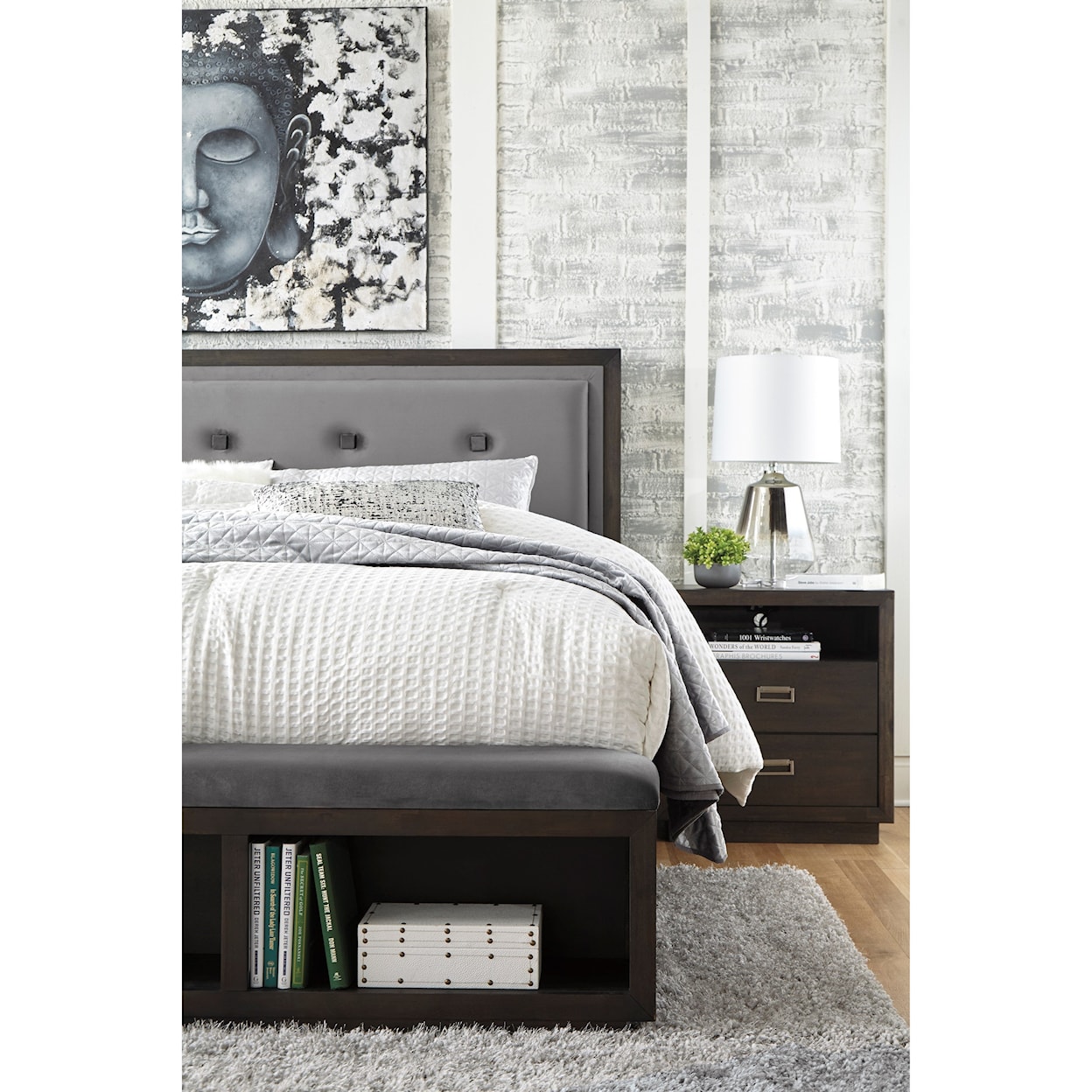 Signature Design by Ashley Hyndell King Upholstered Storage Bed