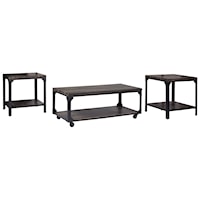 Rustic Industrial 3-Piece Occasional Table Set
