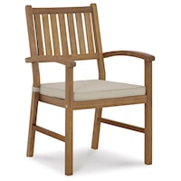 Solid Acacia Wood Outdoor Dining Arm Chair