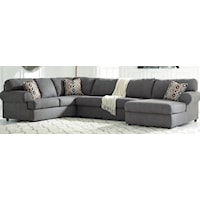  Sectional with Right Chaise and Accent Pillows