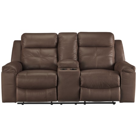 Double Reclining Loveseat with Console