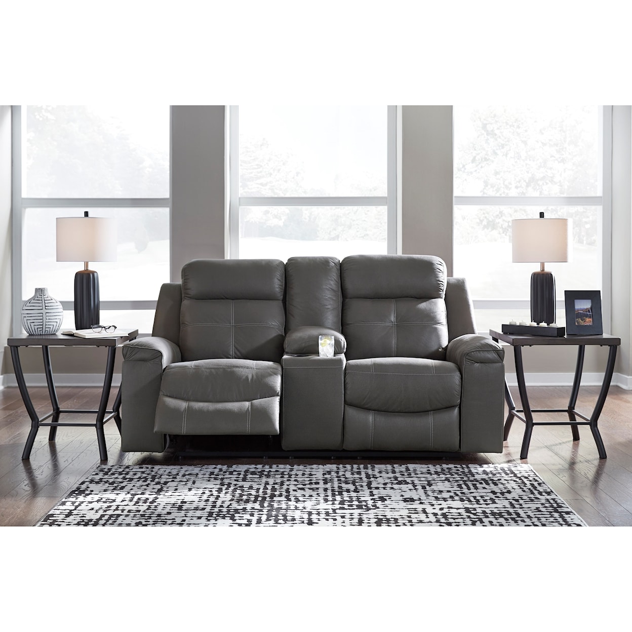 Signature Design by Ashley Jesolo Double Reclining Loveseat with Console