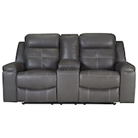 Contemporary Double Reclining Loveseat with Console