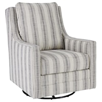 SWIVEL GLIDER ACCENT CHAIR WITH REVERSIBLE SEAT AND BACK CUSHIONS
