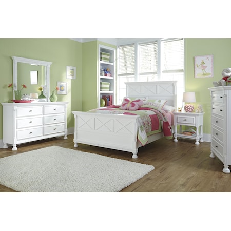 Twin Panel Bed, Dresser and Mirror Package