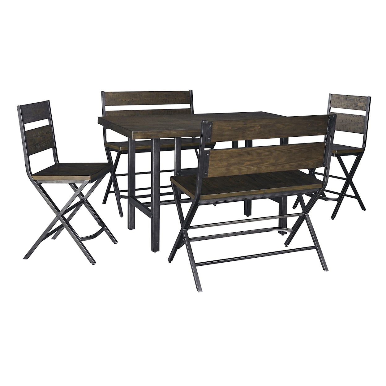 Signature Design by Ashley Kavara 5-Piece Counter Table & Double Bar Stool Set