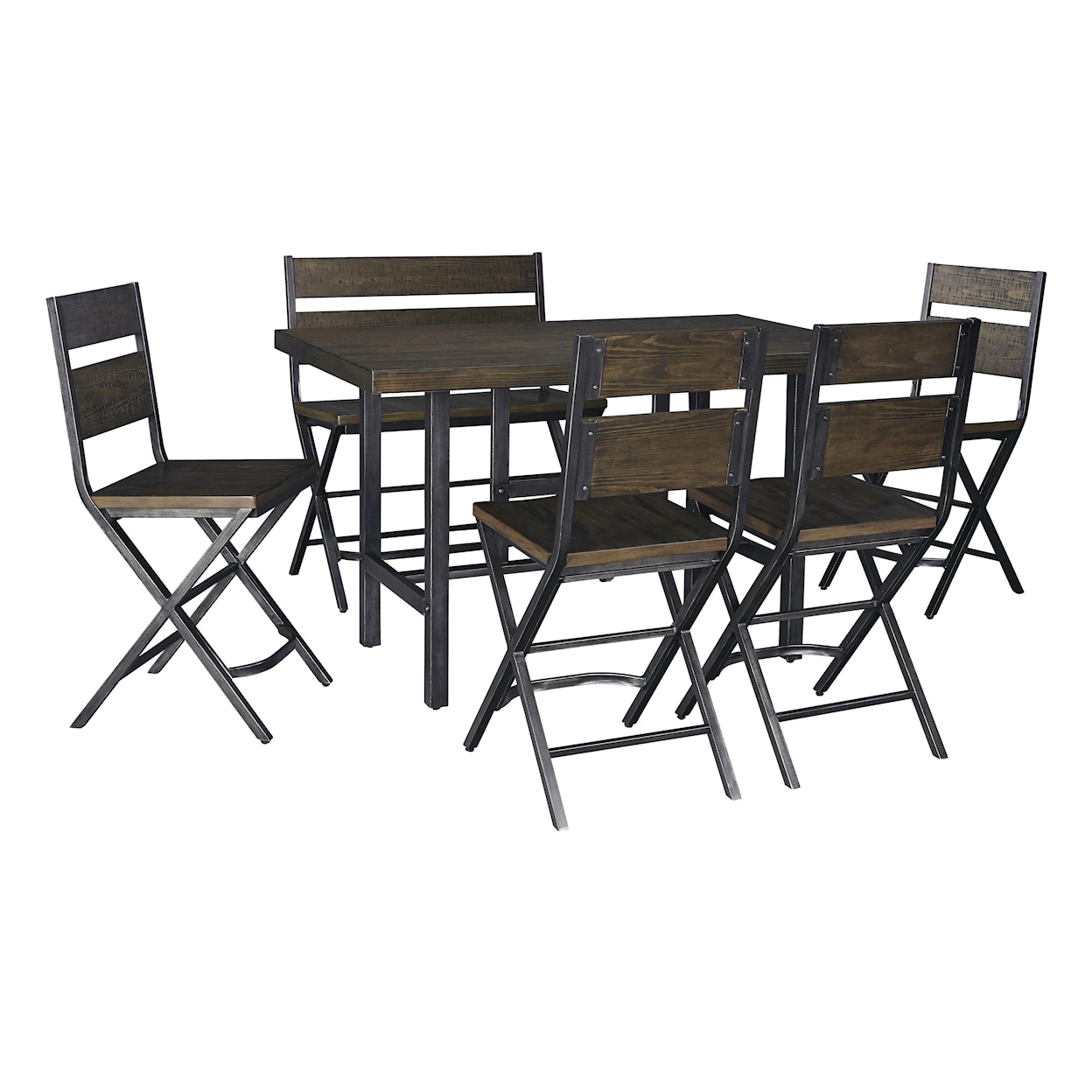 Signature Design by Ashley Kavara 6-Piece Counter Table & Double Bar Stool Set