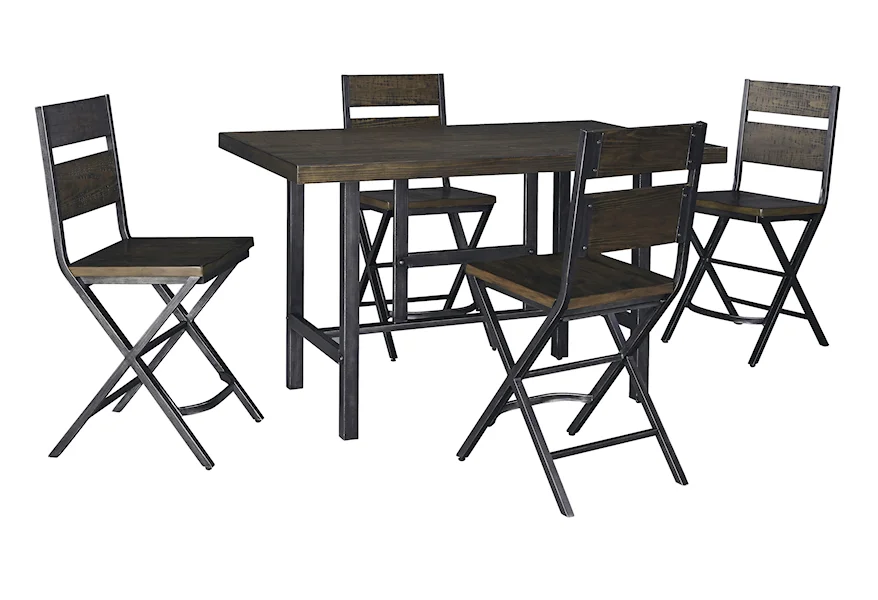 Kavara 5-Piece Counter Table & Bar Stool Set by Signature Design by Ashley at Sam Levitz Furniture