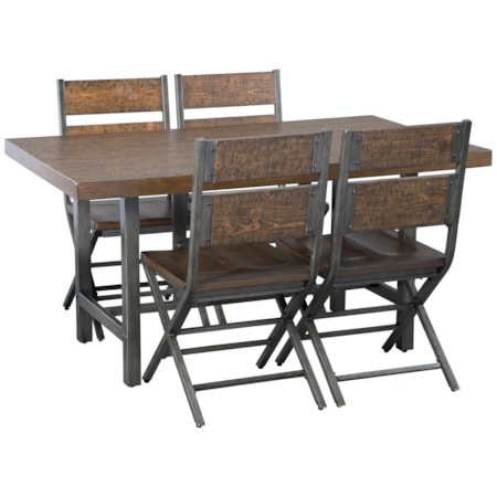5-Piece Rectangular Dining Table Set