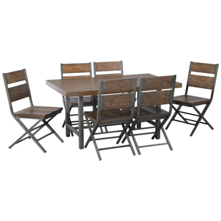 7-Piece Rectangular Dining Table Set