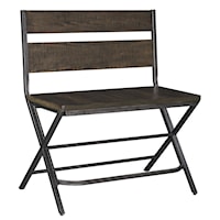 Medium Brown Double Bar Stool w/ Shaped Foot Rest and Pine Veneers 