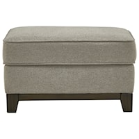 Contemporary Ottoman with Exposed Rail Base