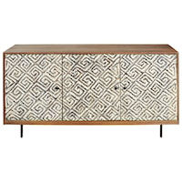 Accent Cabinet with Greek Key Design Doors