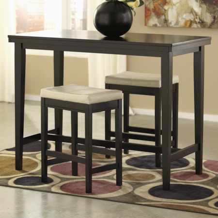 3-Piece Counter Table Set with Stools