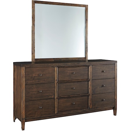 Dresser and Mirror Set