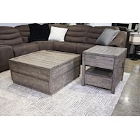 2 Piece Square Lift Top Coffee Table and Rectangular End Table Set