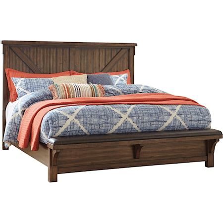 King Panel Bed with Footboard Bench