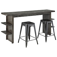 Contemporary Long Counter Table and Barstool Set