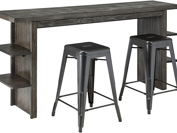 Long Counter Table and Barstool Set