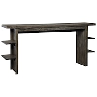 Contemporary Long Counter Table with 4 Shelves
