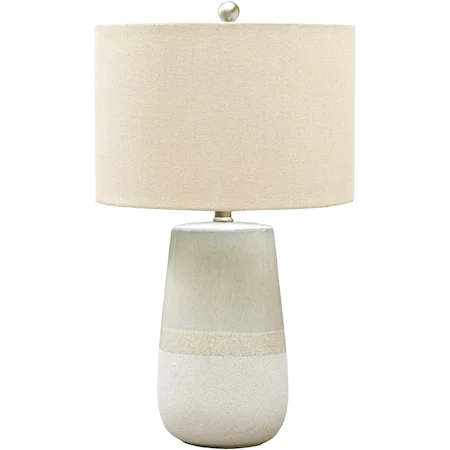 Shavon Beige/White Ceramic Table Lamp