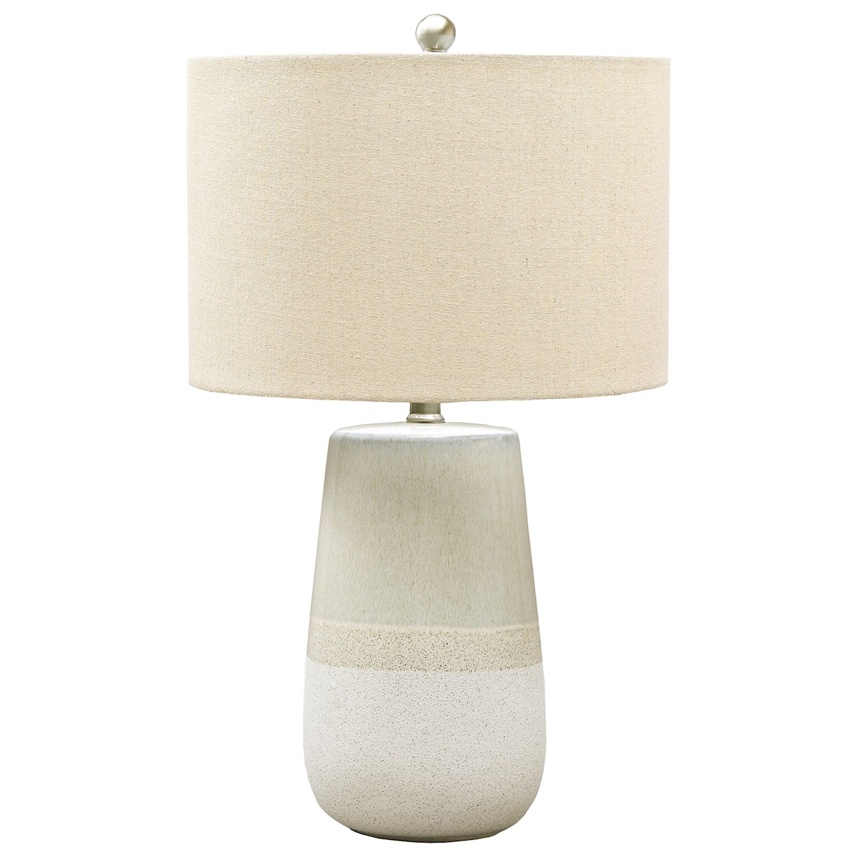 Signature Design Lamps - Casual Shavon Beige/White Ceramic Table Lamp