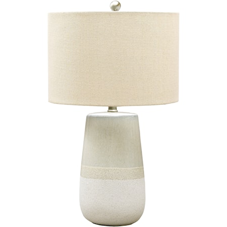 Shavon Beige/White Ceramic Table Lamp
