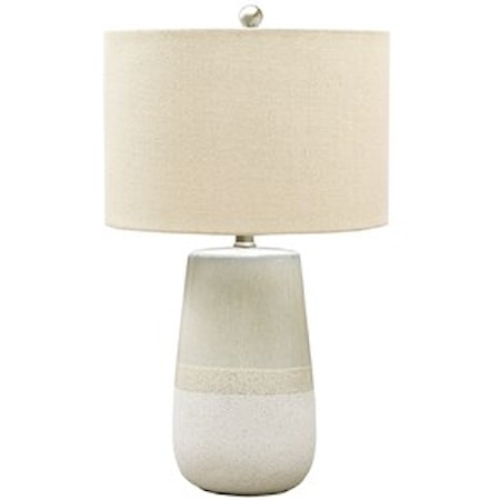 Shavon Beige/White Ceramic Table Lamp