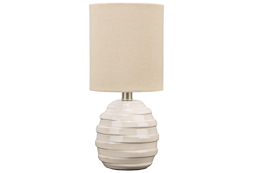 Lamps - Casual Glennwick White Ceramic Table Lamp by Signature Design by Ashley at Sparks HomeStore
