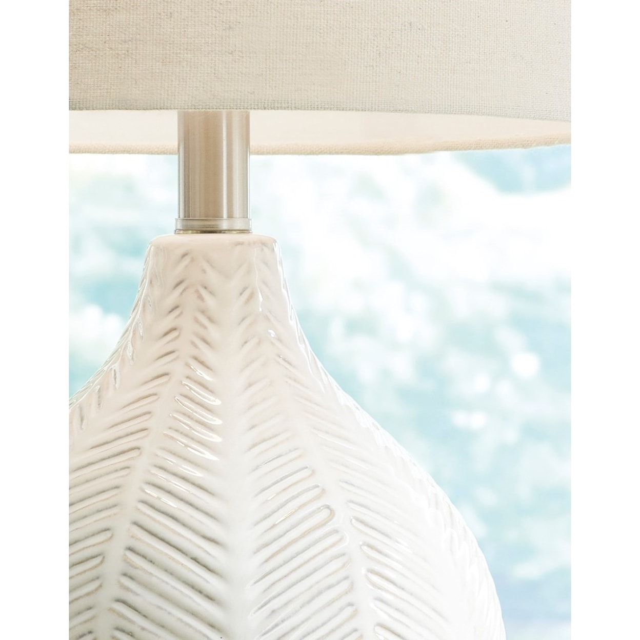 Ashley Signature Design Lamps - Casual Rainermen Off White Table Lamp