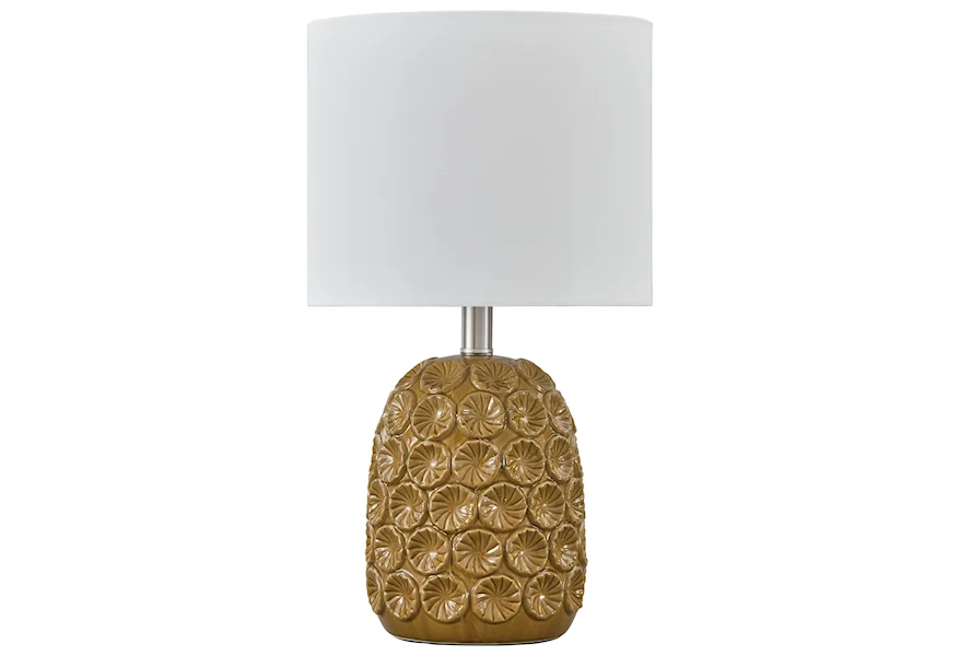 Lamps - Casual Moorbank Amber Ceramic Table Lamp by Signature Design by Ashley at Royal Furniture