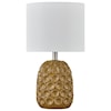 Signature Design by Ashley Lamps - Casual Moorbank Amber Ceramic Table Lamp