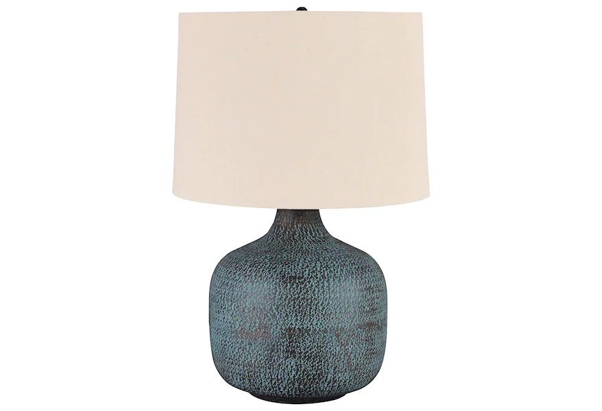 Lamps - Casual Malthace Patina Metal Table Lamp by Ashley at Morris Home