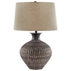 Signature Design by Ashley Lamps - Casual Magan Antique Bronze Finish Metal Table Lamp