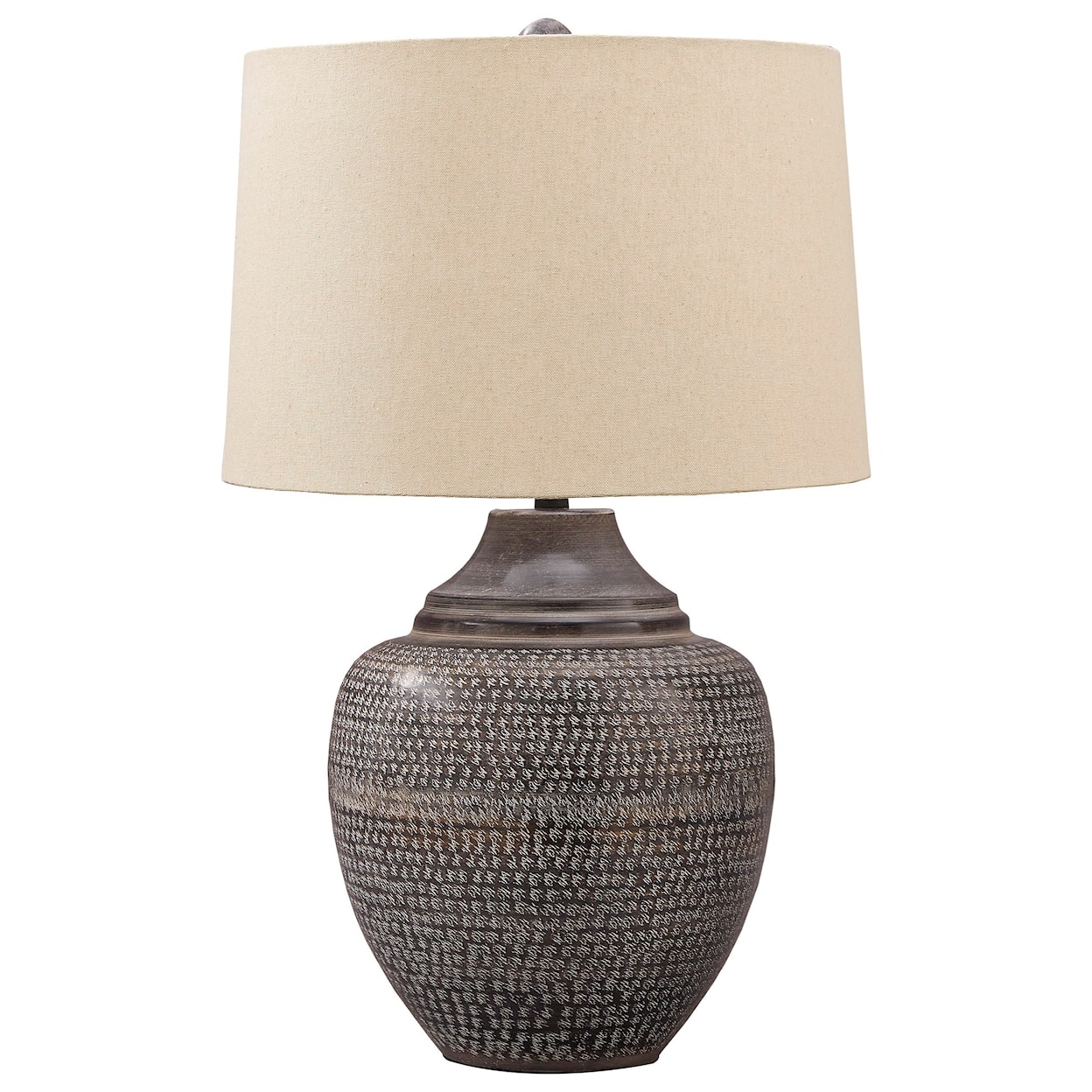 Signature Design by Ashley Lamps - Casual Olinger Brown Metal Table Lamp